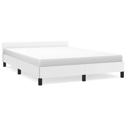 Bed Frame without Mattress White Queen Faux Leather