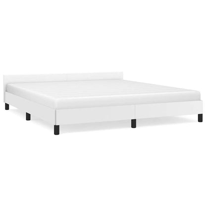 Bed Frame without Mattress White California King Faux Leather