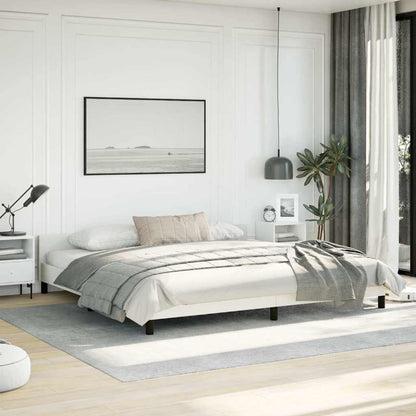 Bed Frame without Mattress White California King Faux Leather