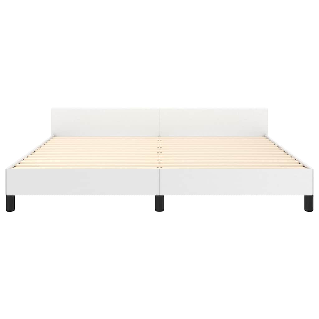 Bed Frame without Mattress White California King Faux Leather