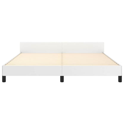 Bed Frame without Mattress White California King Faux Leather