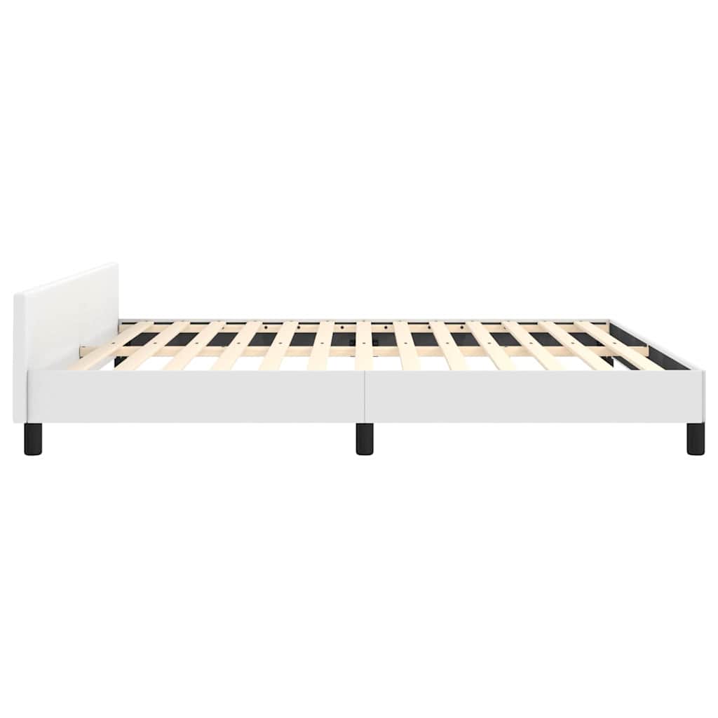 Bed Frame without Mattress White California King Faux Leather