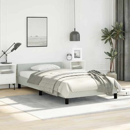 Bed Frame without Mattress Light Gray Twin Velvet