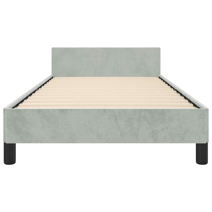 Bed Frame without Mattress Light Gray Twin Velvet