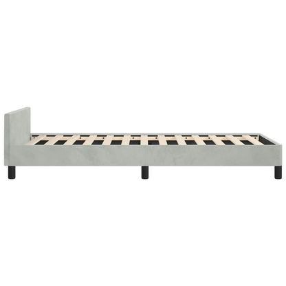 Bed Frame without Mattress Light Gray Twin Velvet