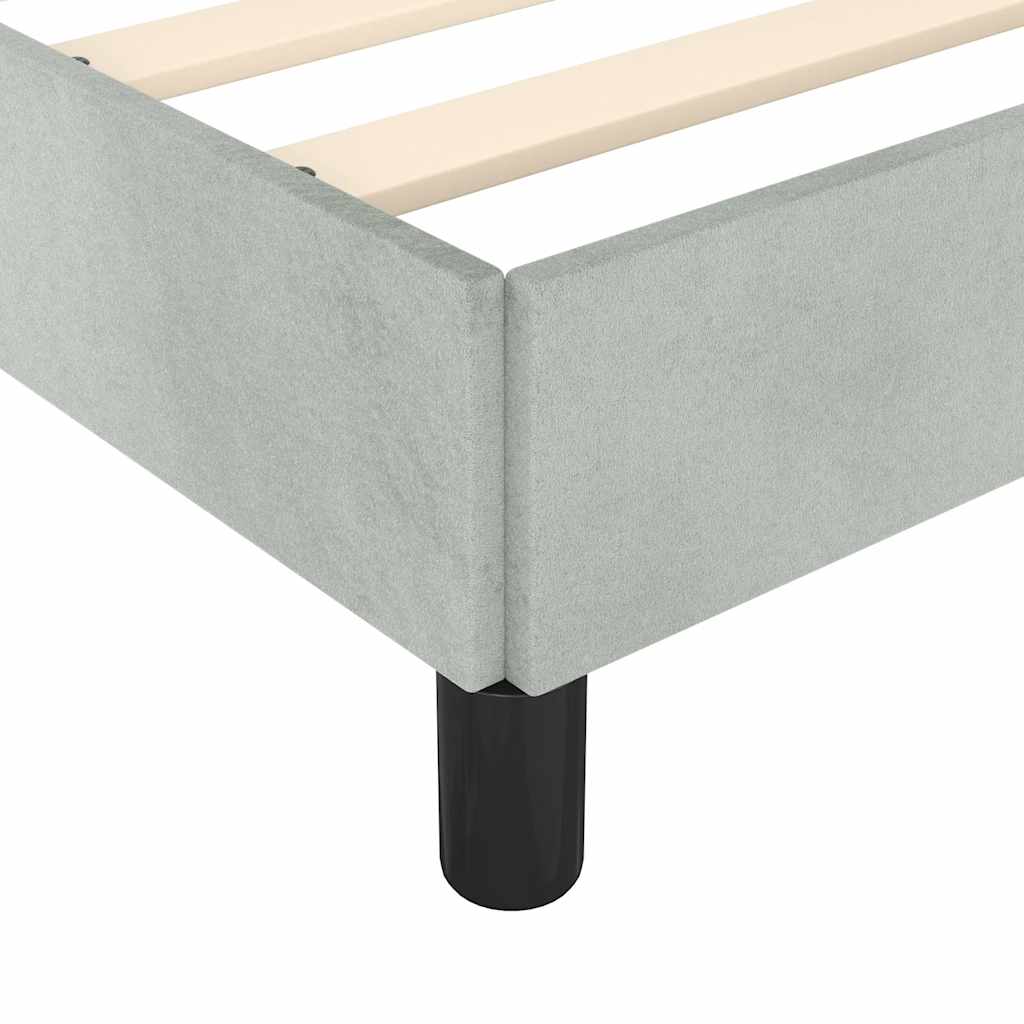 Bed Frame without Mattress Light Gray Twin Velvet