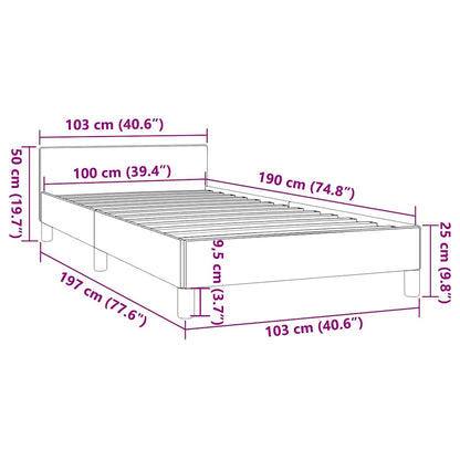 Bed Frame without Mattress Light Gray Twin Velvet