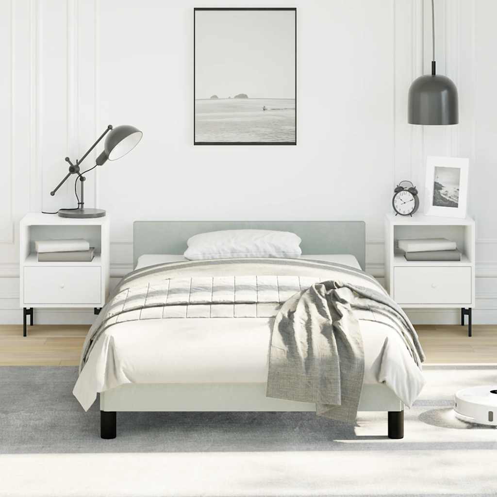 Bed Frame without Mattress Light Gray Twin Velvet