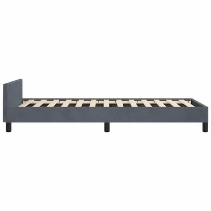 Bed Frame without Mattress Dark Grey Twin Velvet