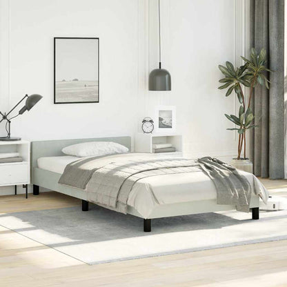 Bed Frame without Mattress Light Grey Twin XL Velvet