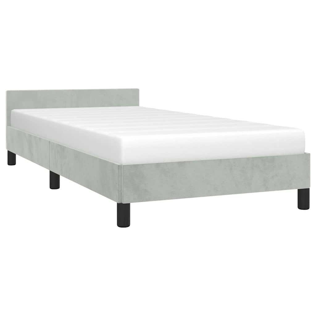 Bed Frame without Mattress Light Grey Twin XL Velvet
