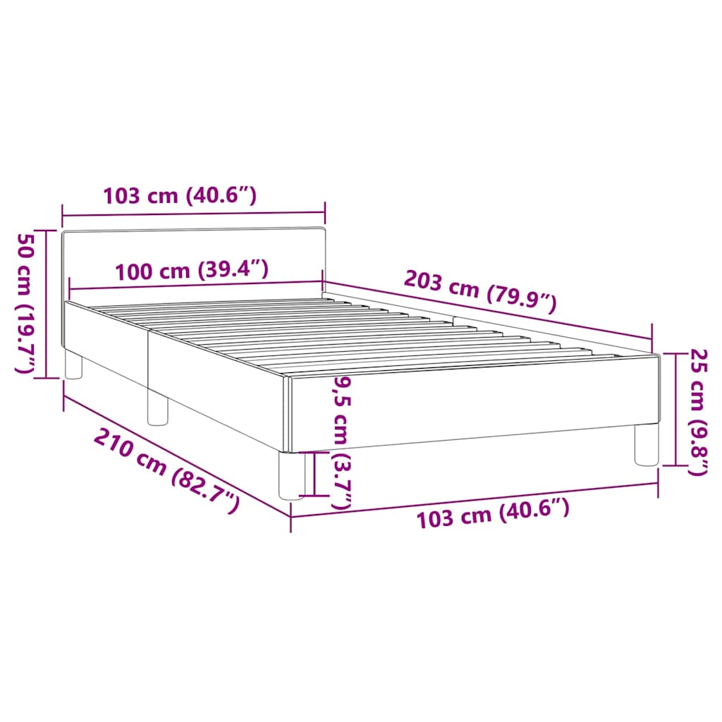 Bed Frame without Mattress Light Grey Twin XL Velvet