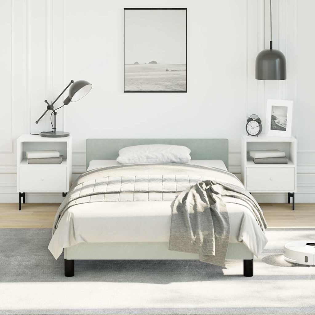 Bed Frame without Mattress Light Grey Twin XL Velvet