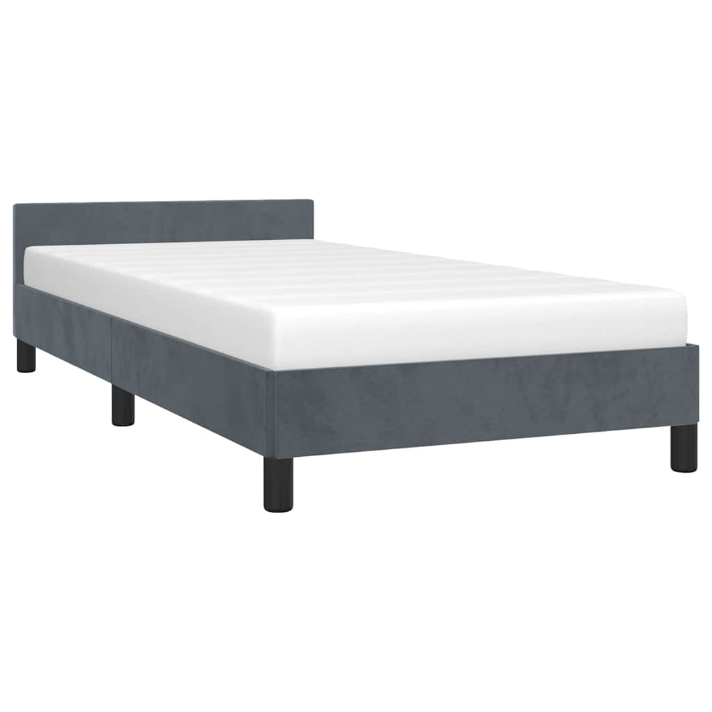 Bed Frame without Mattress Dark Grey Twin XL Velvet