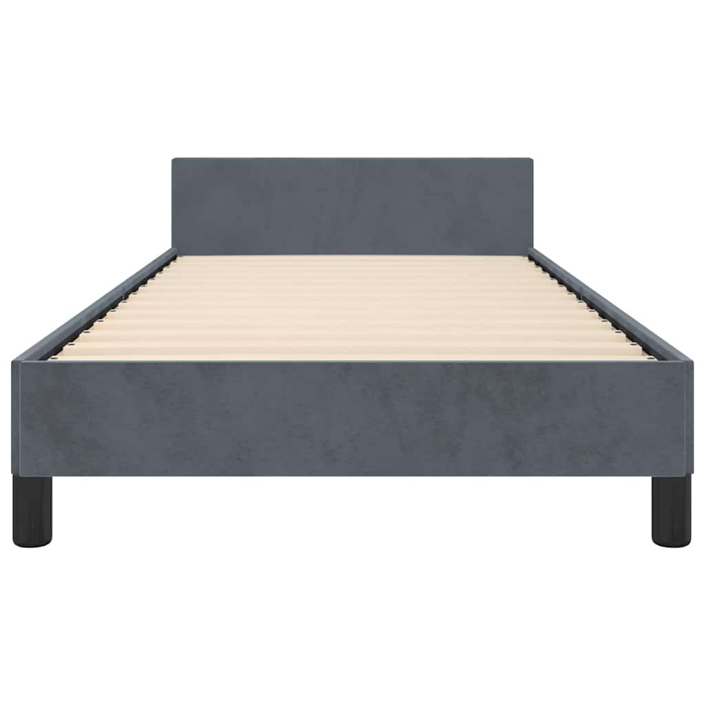 Bed Frame without Mattress Dark Grey Twin XL Velvet