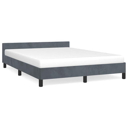 Bed Frame without Mattress Dark Grey Full Velvet