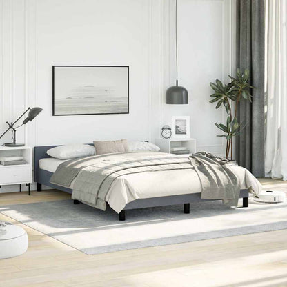 Bed Frame without Mattress Dark Grey Full Velvet