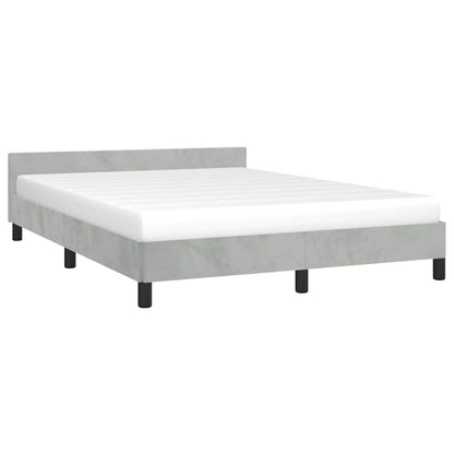 Bed Frame without Mattress Light Grey Queen Velvet