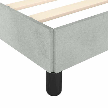 Bed Frame without Mattress Light Grey Queen Velvet
