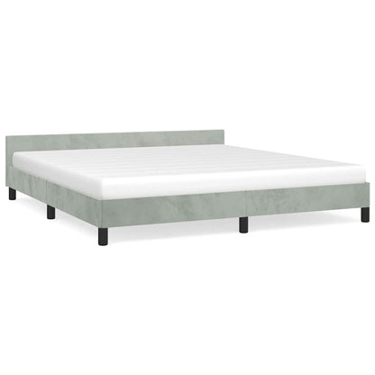 Bed Frame without Mattress Light Grey King Velvet