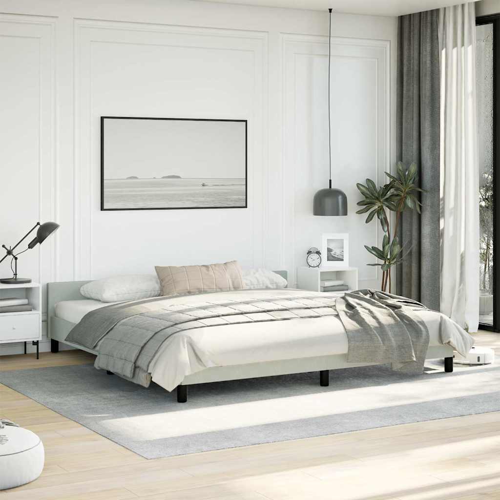 Bed Frame without Mattress Light Grey King Velvet