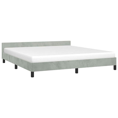 Bed Frame without Mattress Light Grey King Velvet