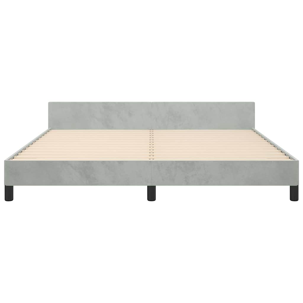 Bed Frame without Mattress Light Grey King Velvet