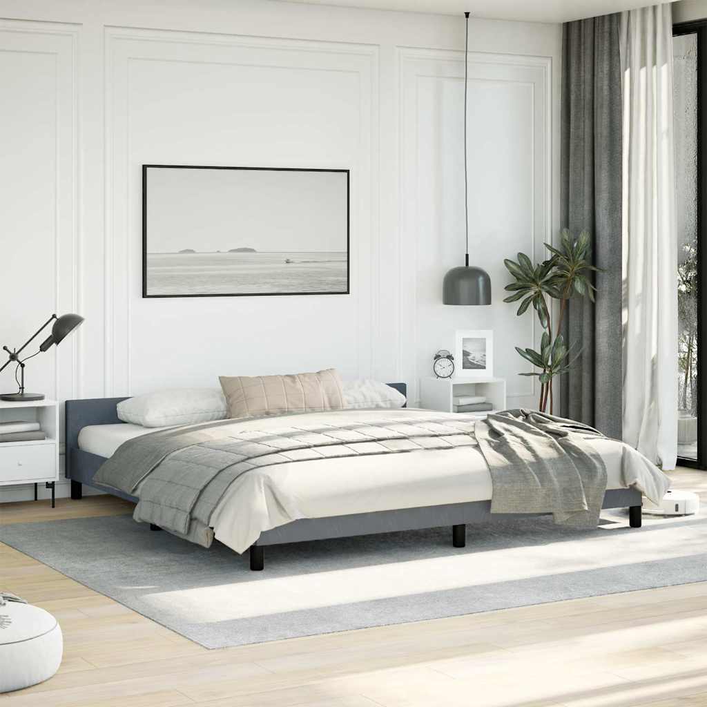 Bed Frame without Mattress Dark Gray King Velvet