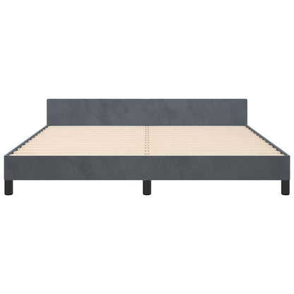 Bed Frame without Mattress Dark Gray King Velvet
