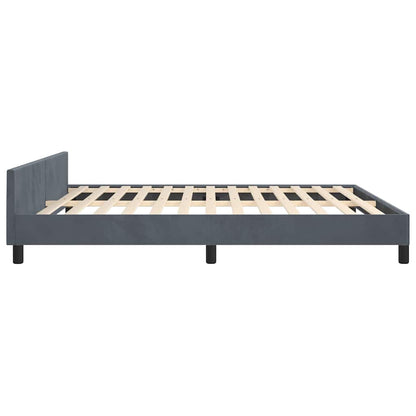 Bed Frame without Mattress Dark Gray King Velvet