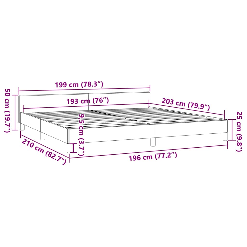 Bed Frame without Mattress Dark Gray King Velvet