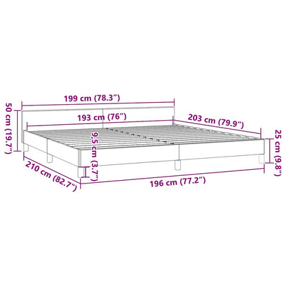 Bed Frame without Mattress Dark Gray King Velvet