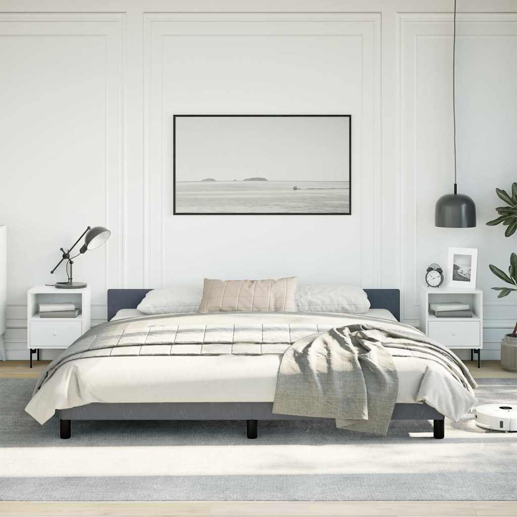 Bed Frame without Mattress Dark Gray King Velvet