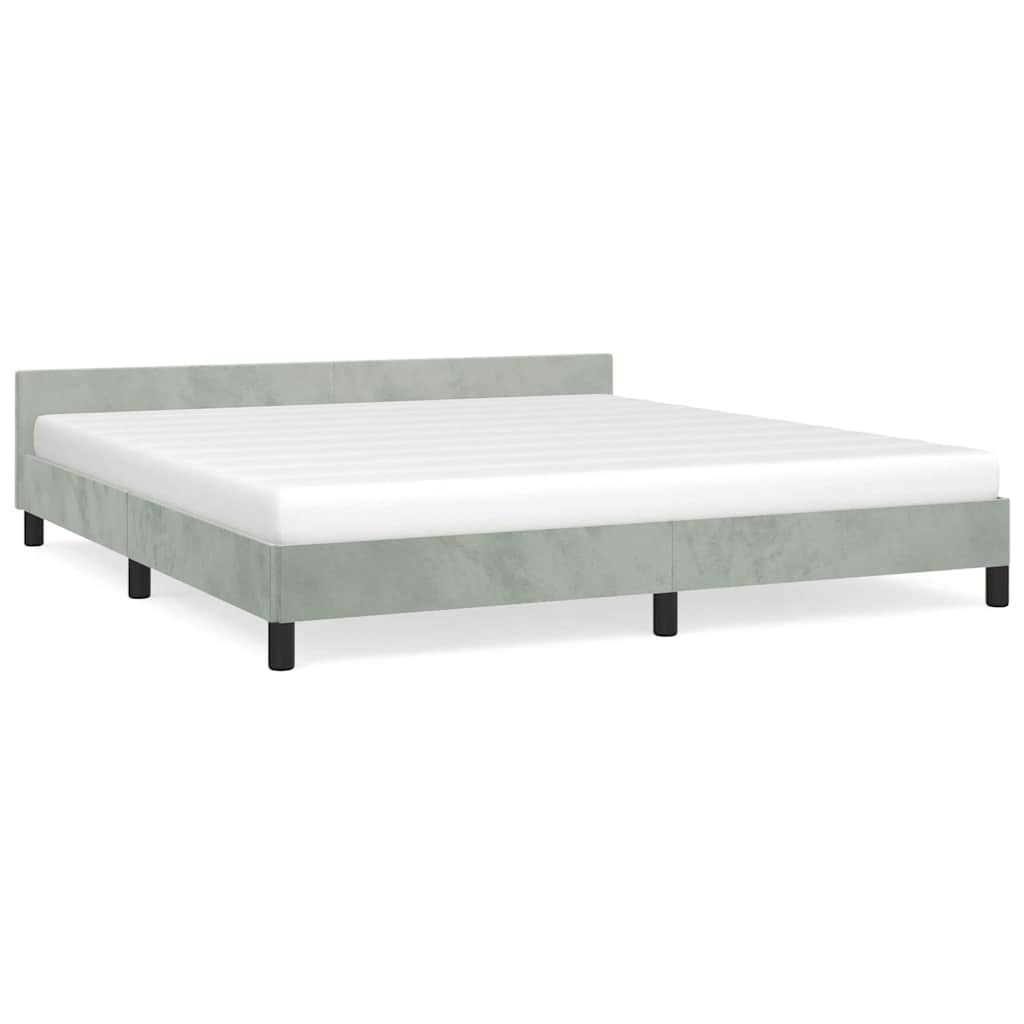 Bed Frame without Mattress Light Grey California King Velvet