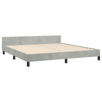 Bed Frame without Mattress Light Grey California King Velvet