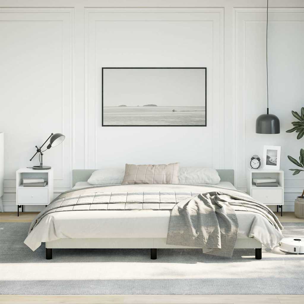 Bed Frame without Mattress Light Grey California King Velvet