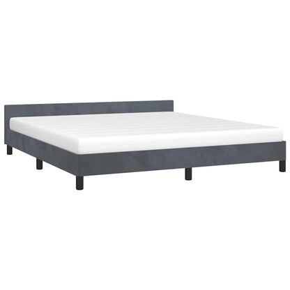 Bed Frame without Mattress Dark Grey California King Velvet