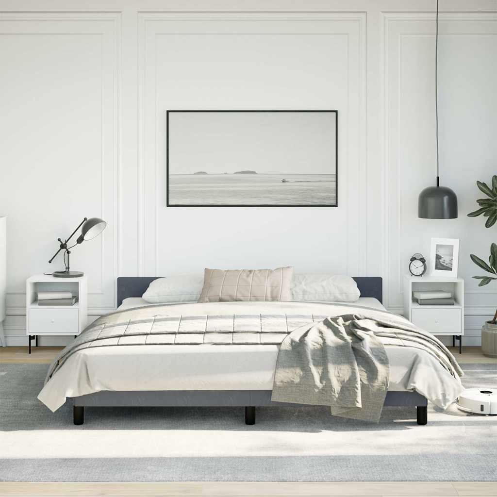 Bed Frame without Mattress Dark Grey California King Velvet