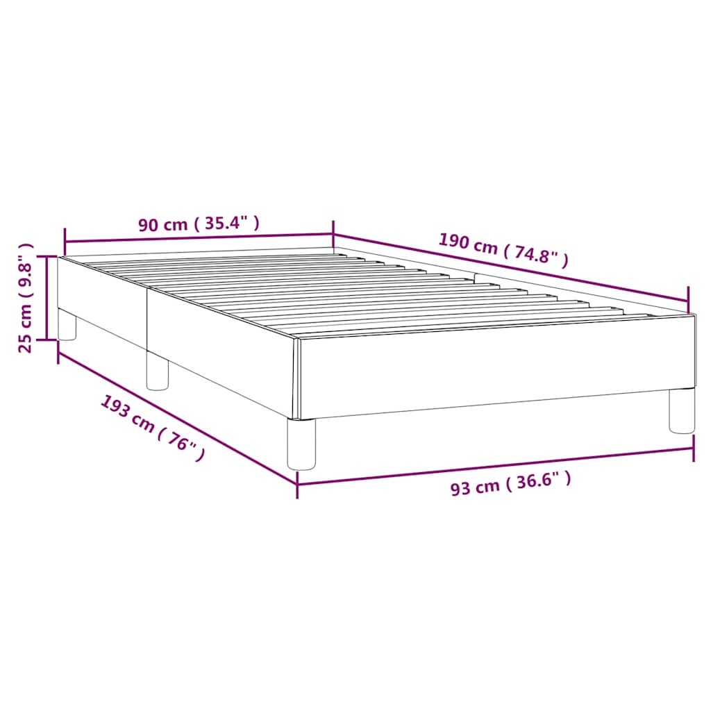 Bed Frame without Mattress Light Grey 90x190 cm Single Single Fabric