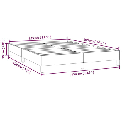 Bed Frame without Mattress Dark Grey 135x190 cm Double Double Fabric