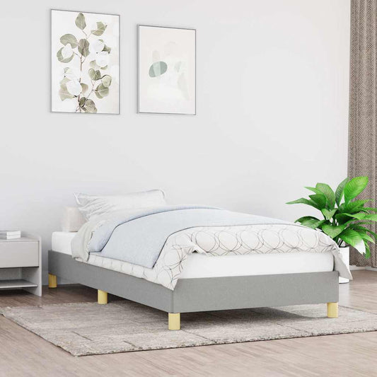 Bed Frame without Mattress Light Grey 90x190 cm Single Single Fabric
