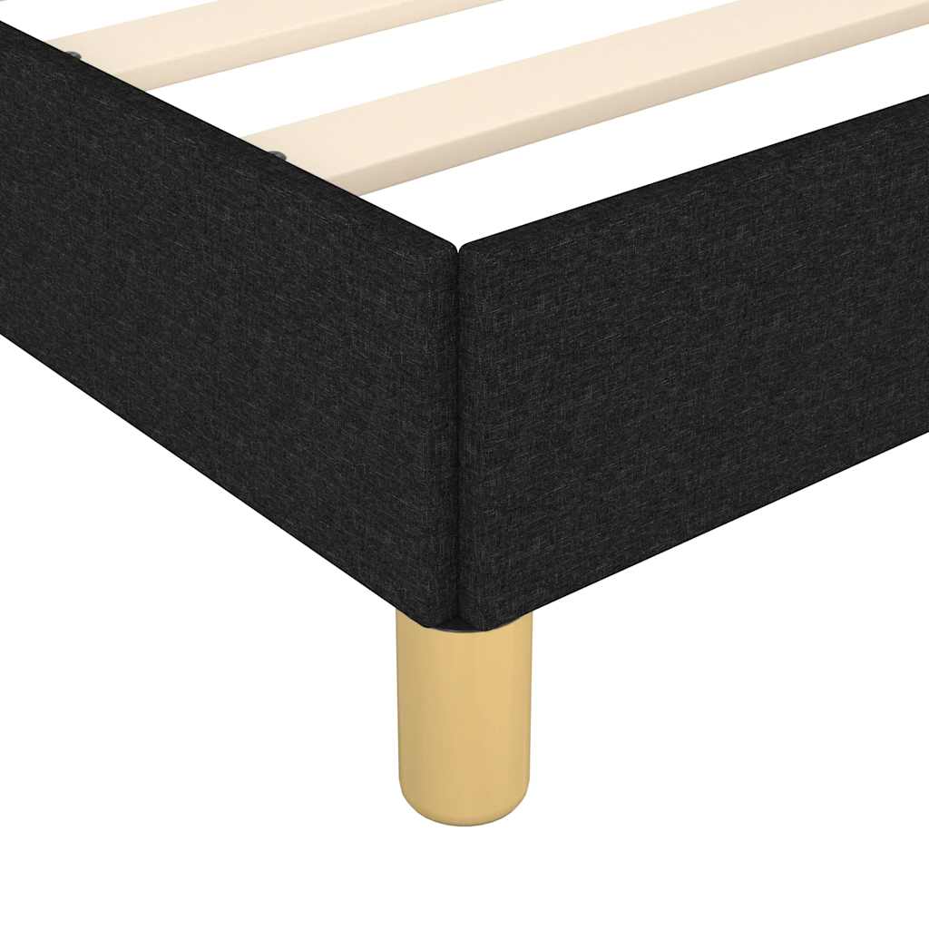 Bed Frame without Mattress Black 135x190 cm Double Double Fabric
