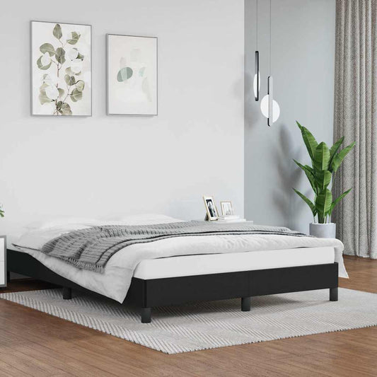 Bed Frame without Mattress Black 135x190 cm Double Double Faux Leather