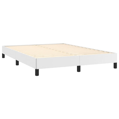 Bed Frame without Mattress White 135x190 cm Double Double Faux Leather