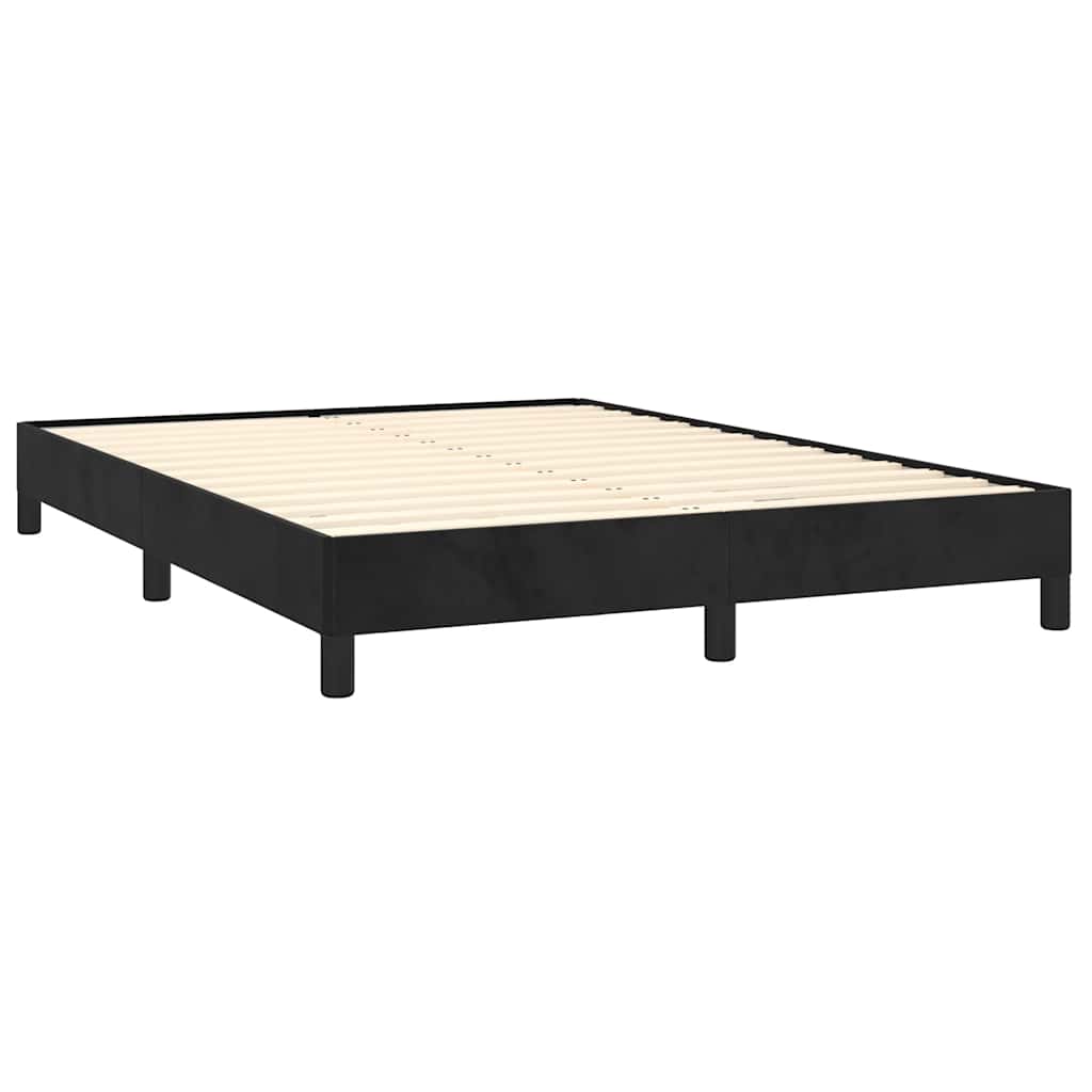 Bed Frame without Mattress Black 135x190 cm Double Double Velvet