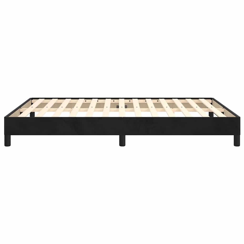 Bed Frame without Mattress Black 135x190 cm Double Double Velvet