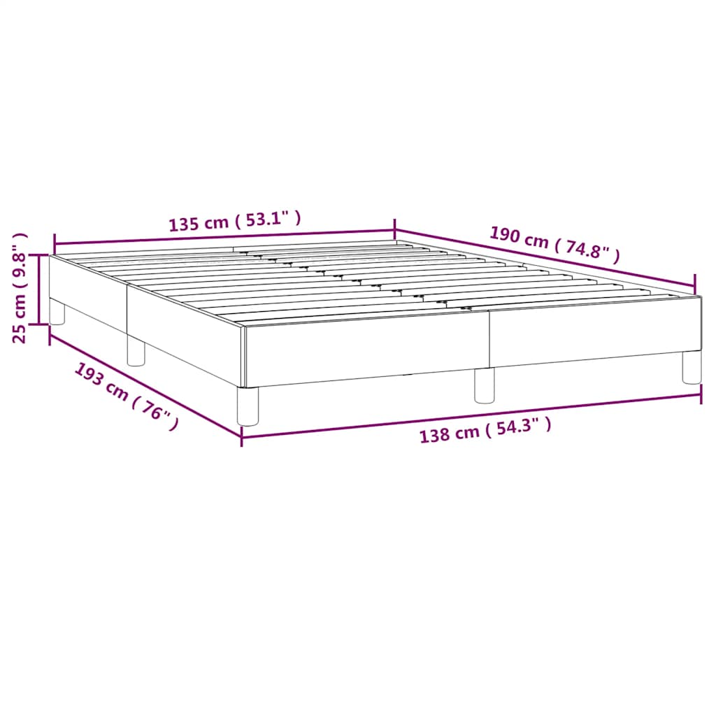 Bed Frame without Mattress Black 135x190 cm Double Double Velvet