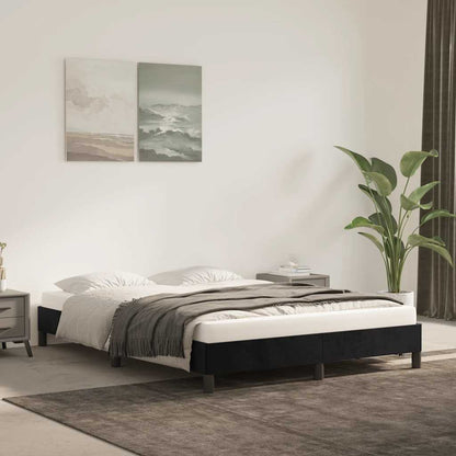 Bed Frame without Mattress Black 135x190 cm Double Double Velvet