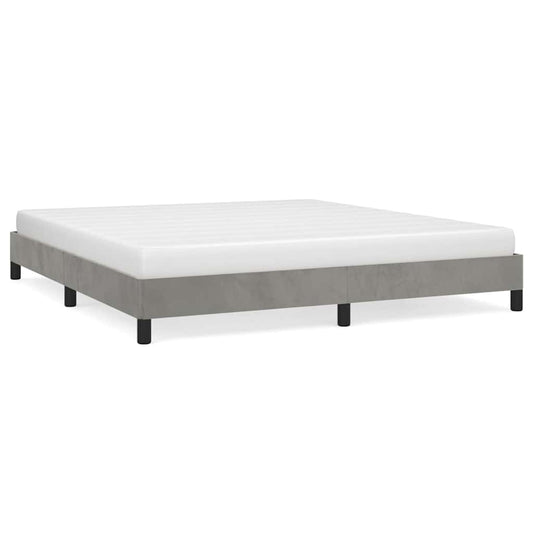 Bed Frame without Mattress Light Grey Super King Velvet