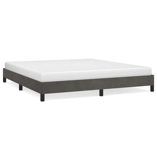 Bed Frame without Mattress Dark Grey Super King Velvet